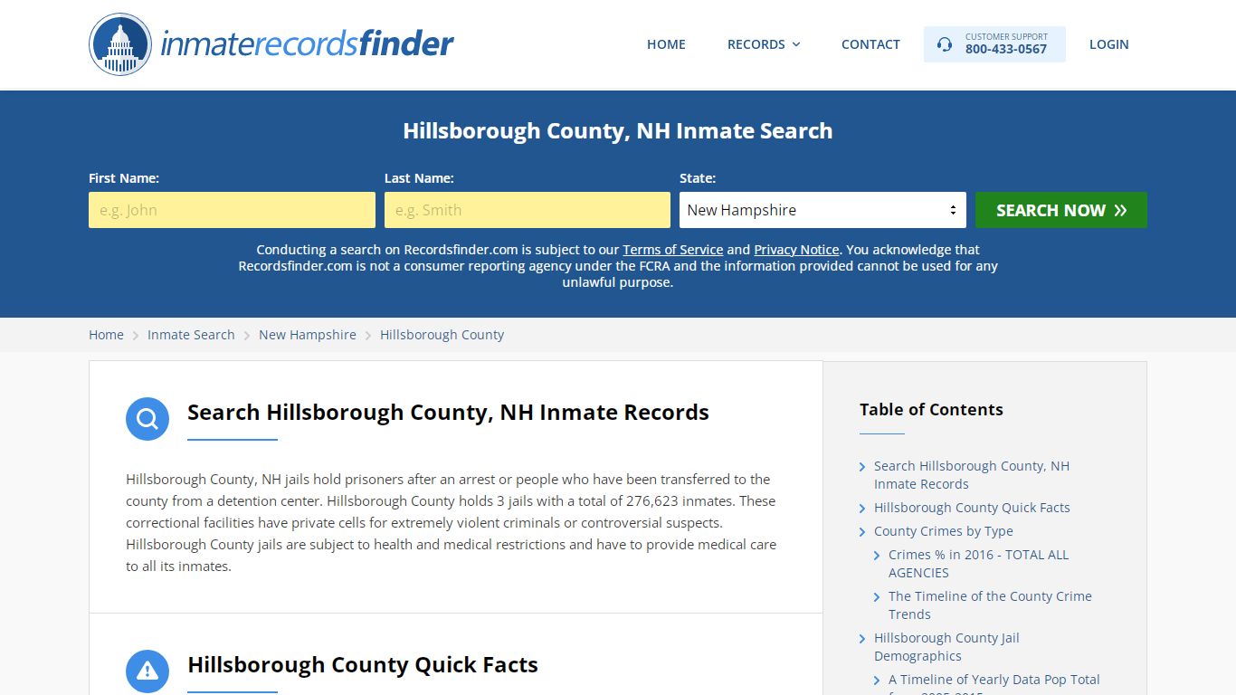 Hillsborough County, NH Inmate Lookup & Jail Records Online